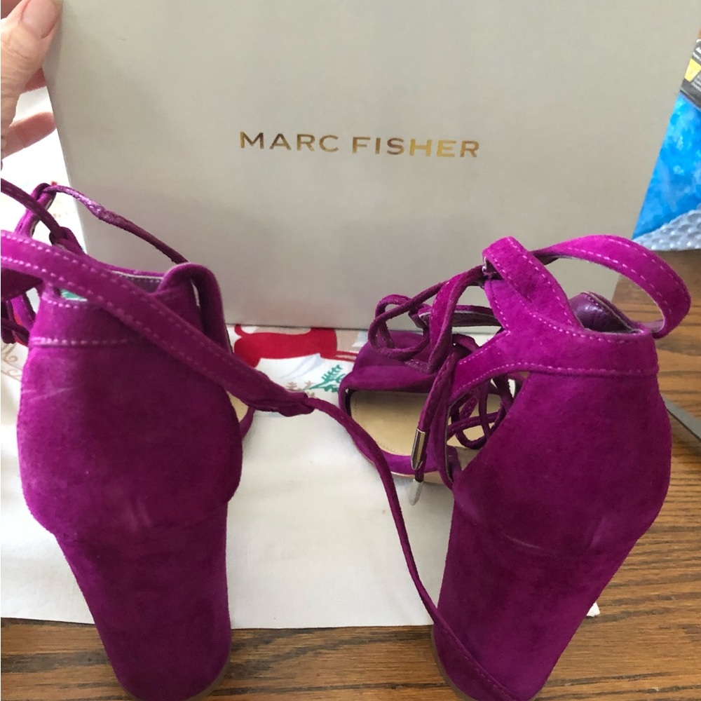 NWOT Marc Fisher Purple Suede Fatima Platform Heels Shoes 10M - Picture 3 of 4